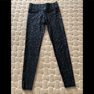 Terez full length black on black leopard leggings